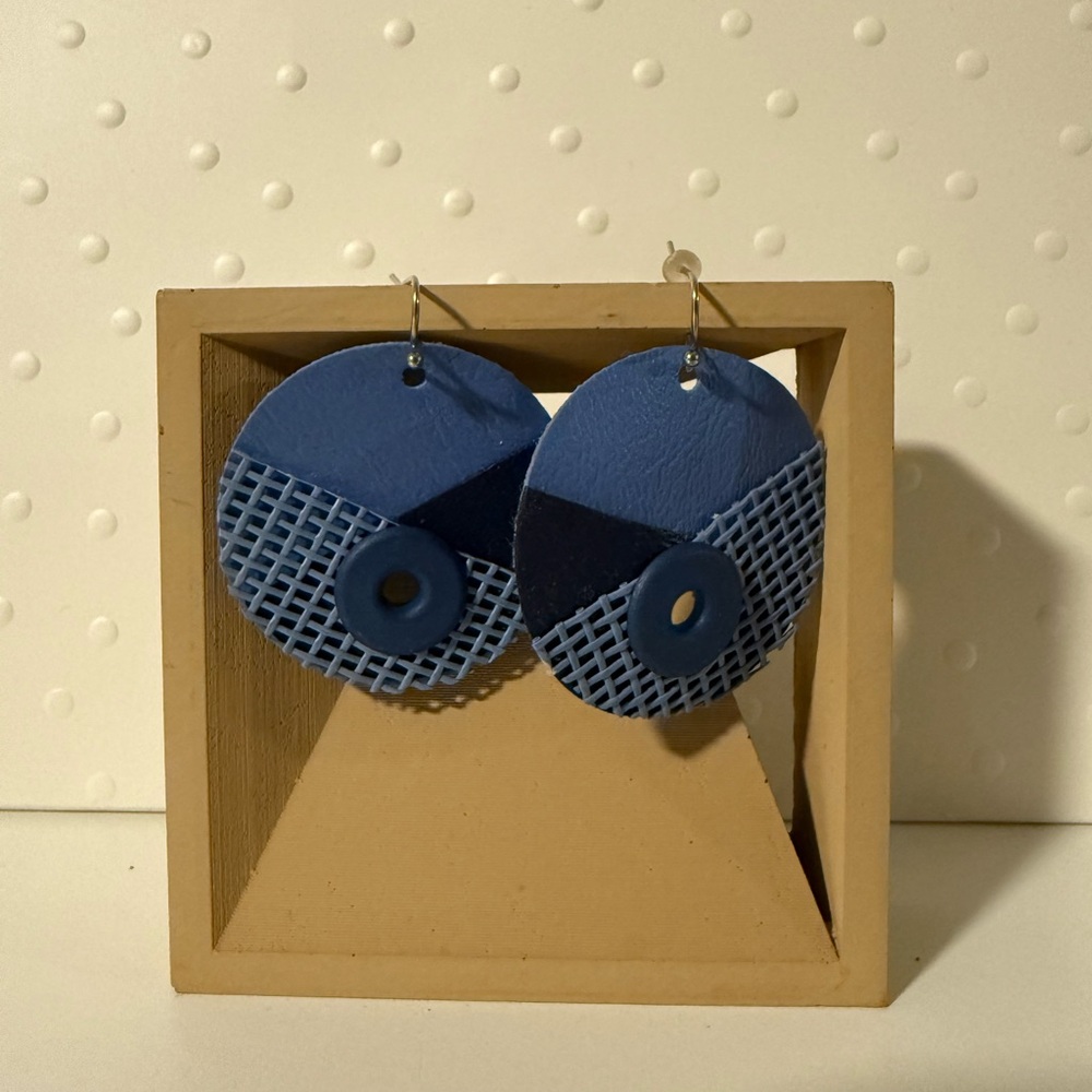 Blue Geometric Earrings